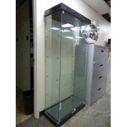 5 Shelf Locking Tempered Glass Display Case, 32 x 15 x 71